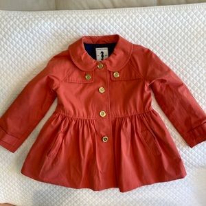Orange trench coat. Fully lined. Size 2T-3. By Janie and Jack